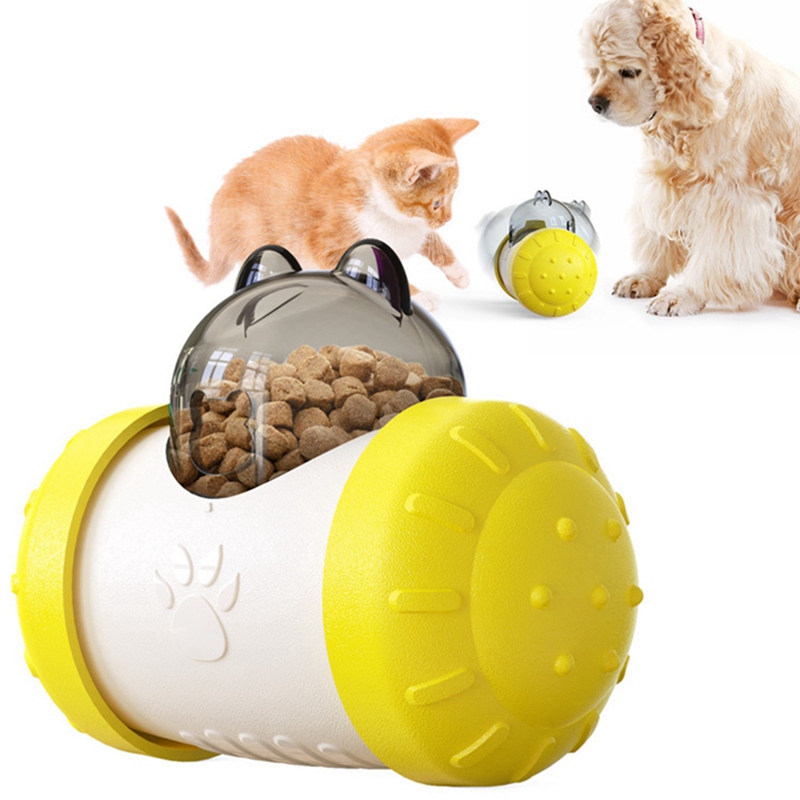 Pet Dog Cat Tumbler Leak Food Dispenser Feeder IQ Puzzle Treat Interactive Toys